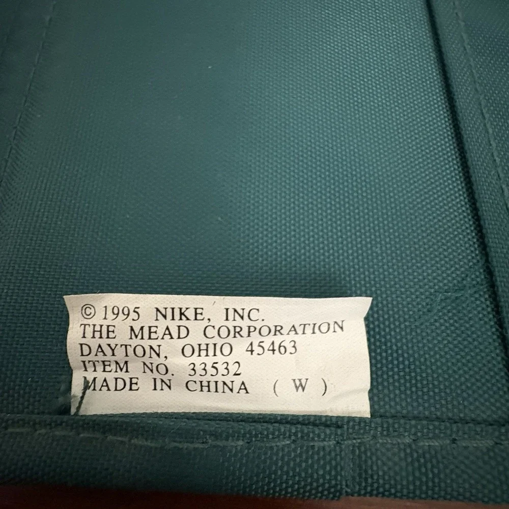 Vtg 90s Nike Mead Nylon Color Binder 1995 Trapper Keeper Folder